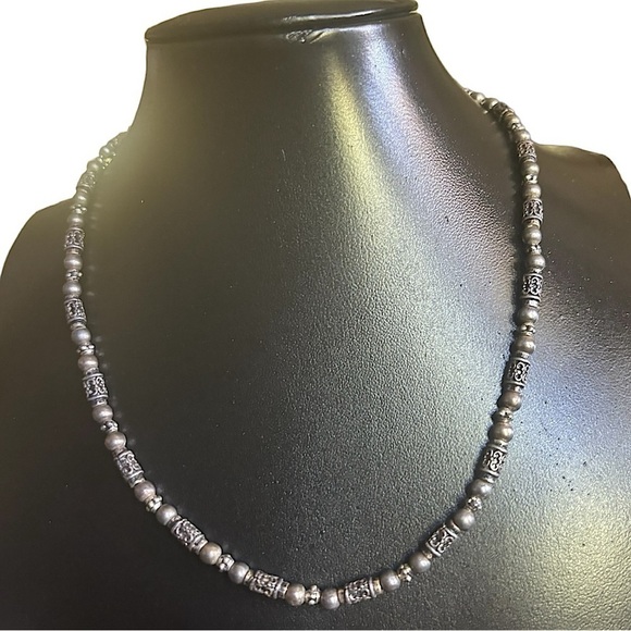 Vintage Napier Silver Tribal Bead Necklace 16" Silver Bead Necklace - Picture 7 of 8